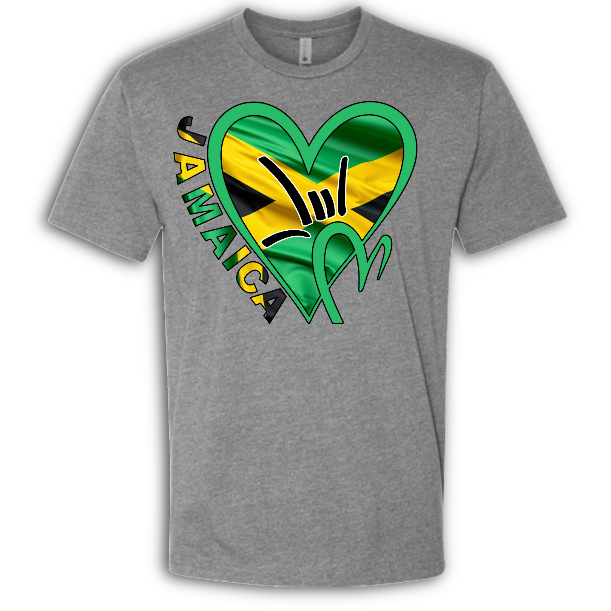 Jamaica Flag ILY HEART T-Shirt