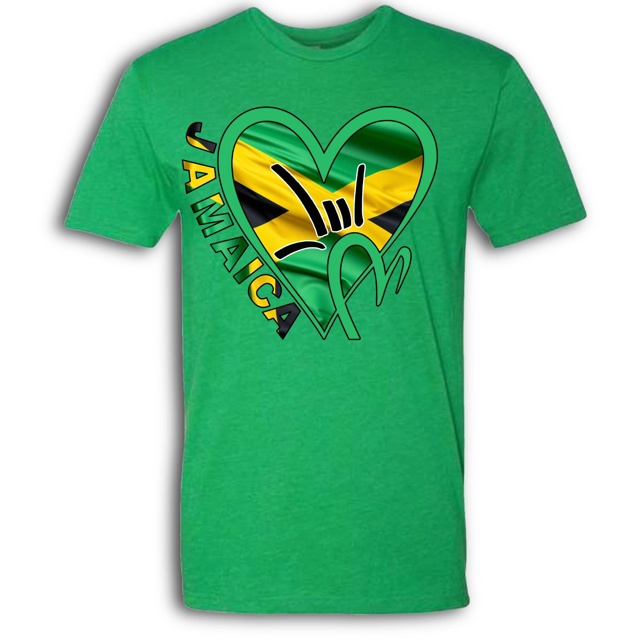 Jamaica Flag ILY HEART T-Shirt