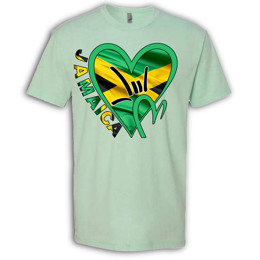 Jamaica Flag ILY HEART T-Shirt