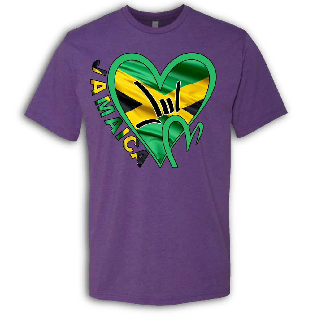 Jamaica Flag ILY HEART T-Shirt