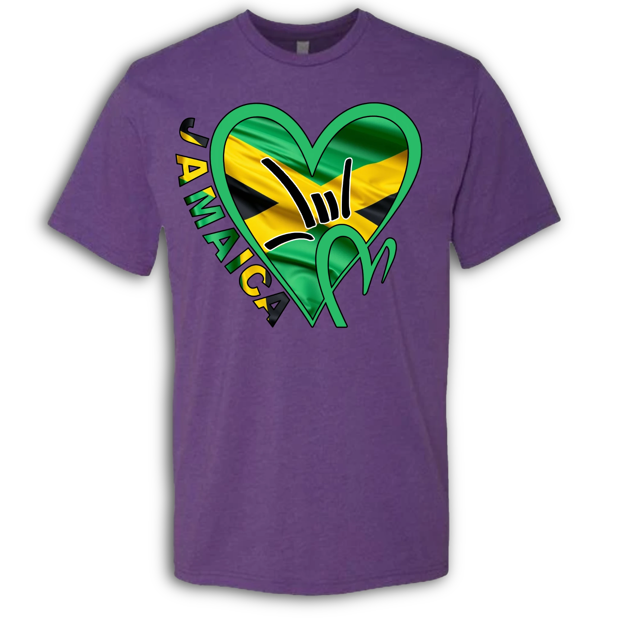 Jamaica Flag ILY HEART T-Shirt