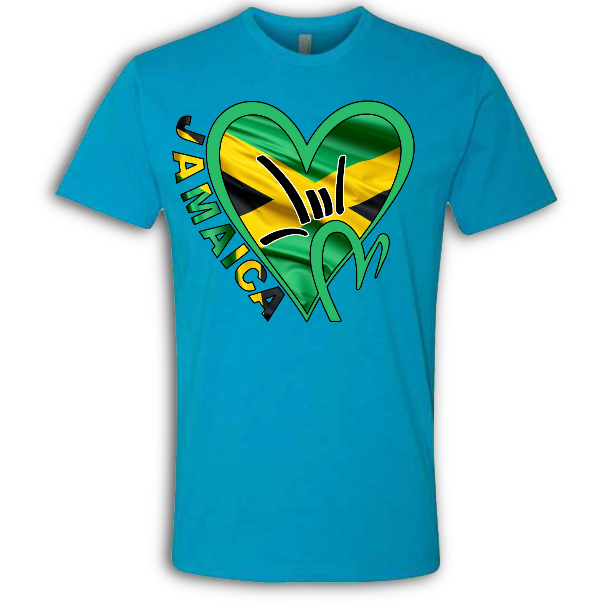 Jamaica Flag ILY HEART T-Shirt