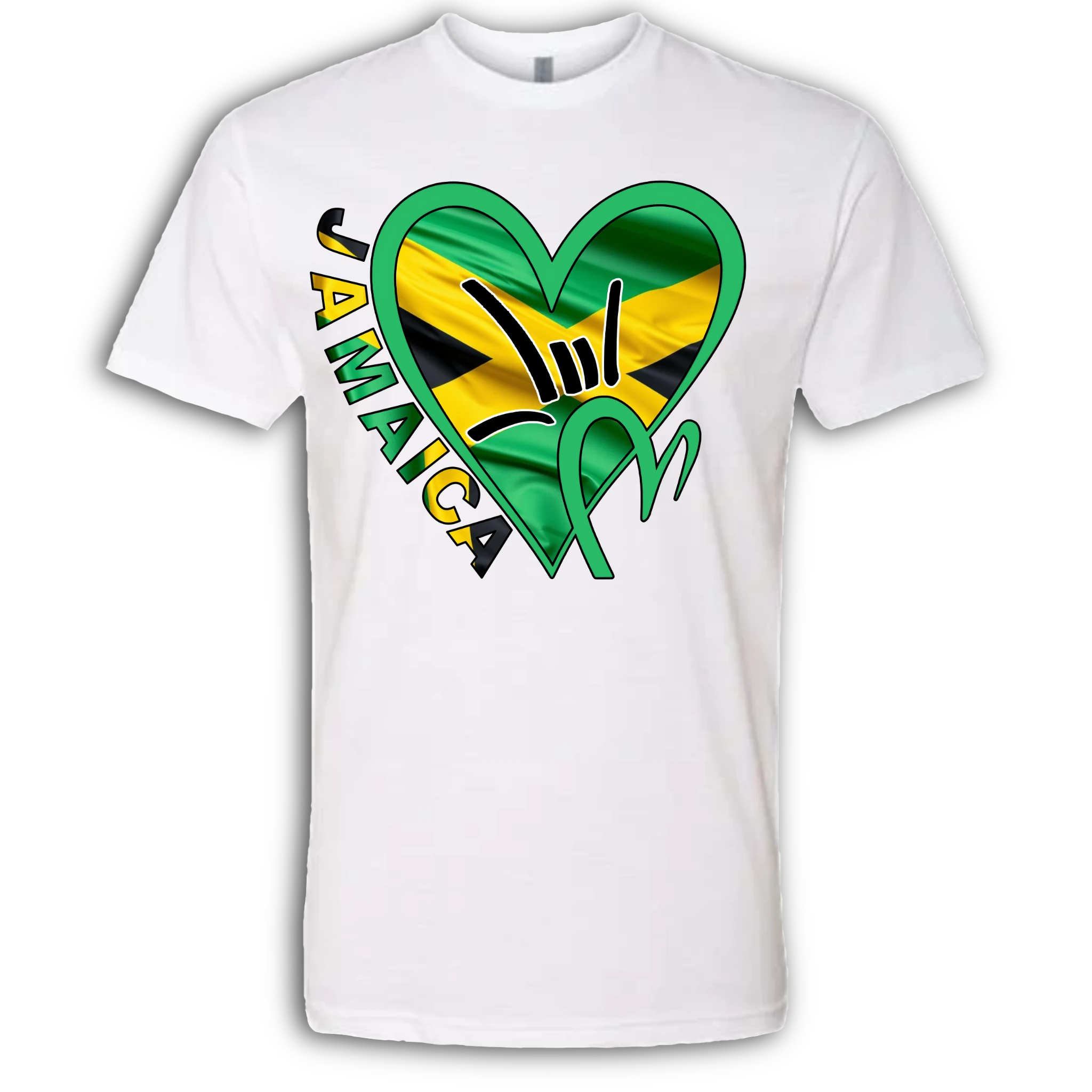 Jamaica Flag ILY HEART T-Shirt