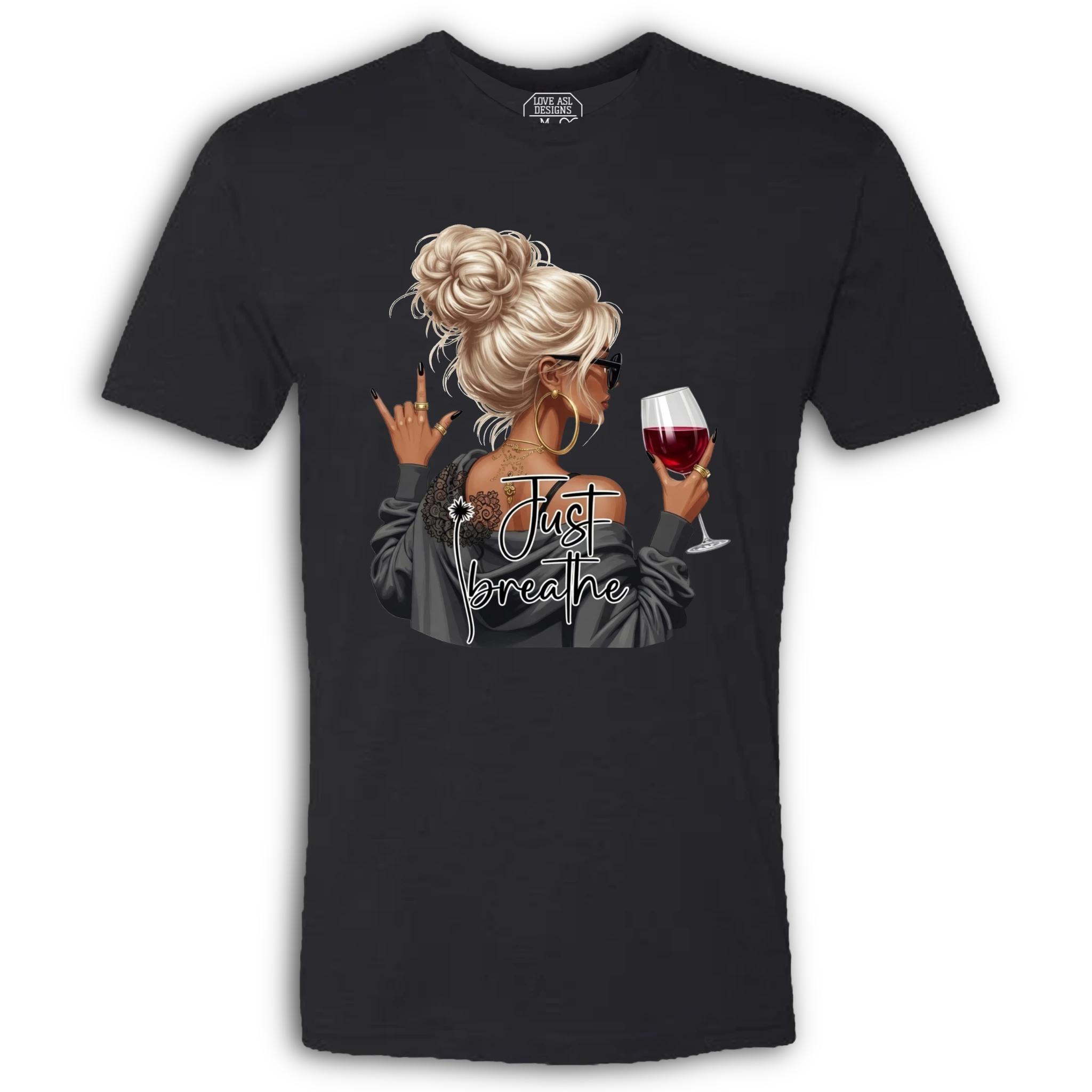 Just Breathe ASL Crew T-Shirt