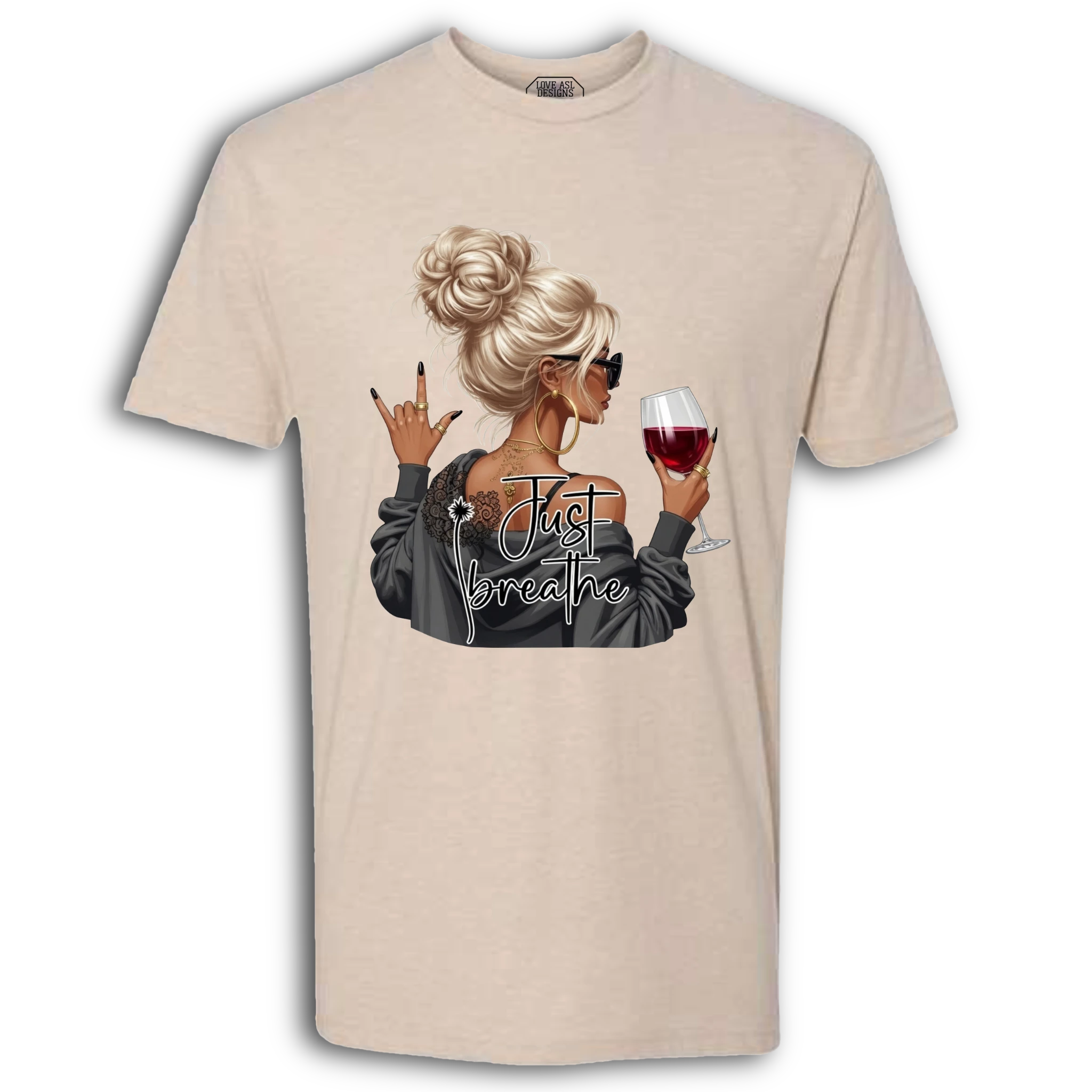 Just Breathe ASL Crew T-Shirt
