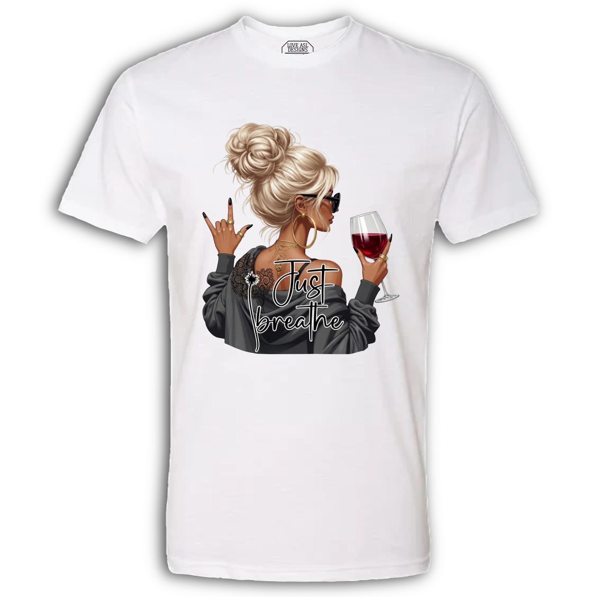 Just Breathe ASL Crew T-Shirt