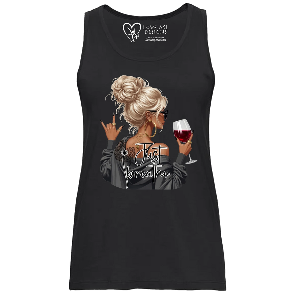 Just Breathe ASL Tank Top (WOMEN)