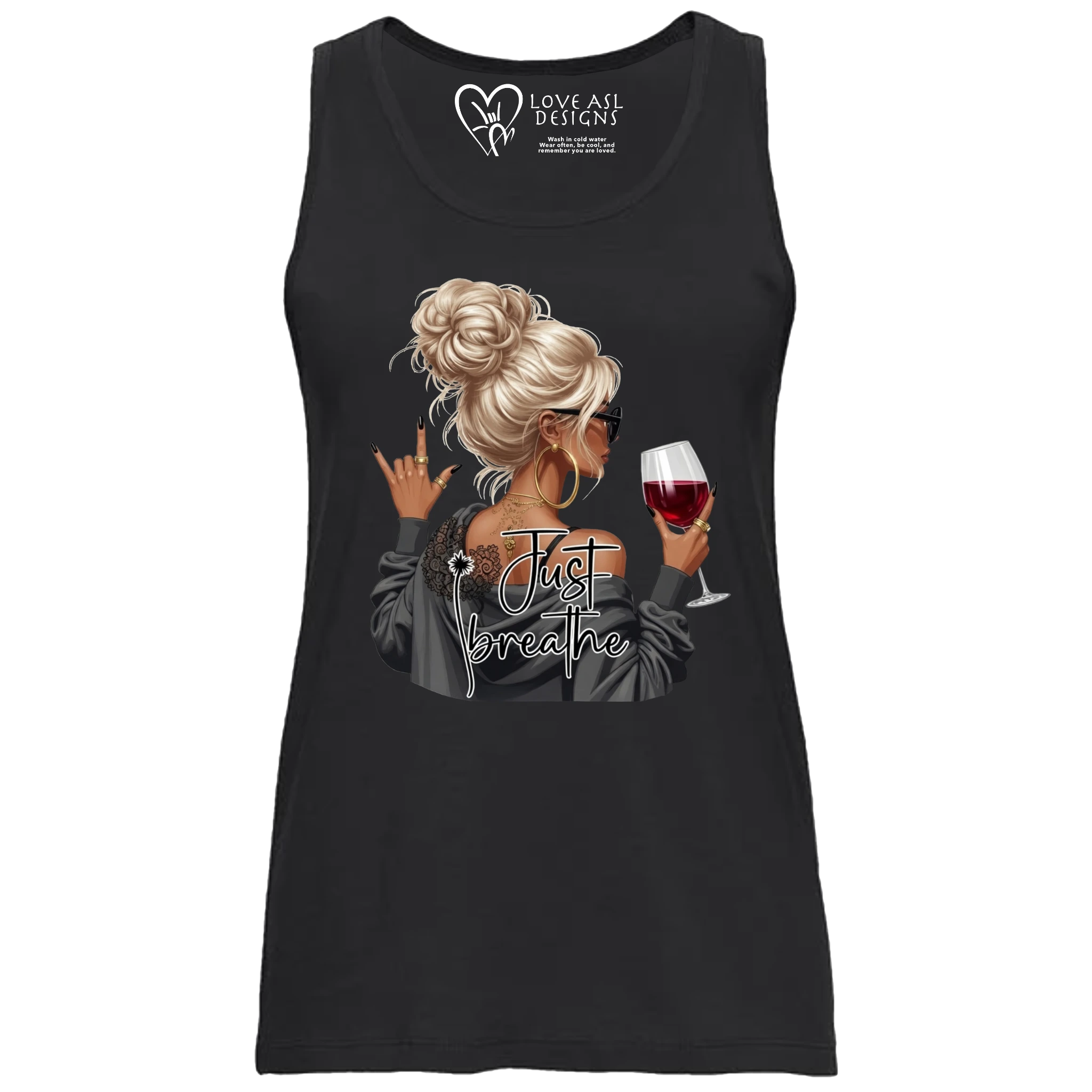 Just Breathe ASL Tank Top (WOMEN)