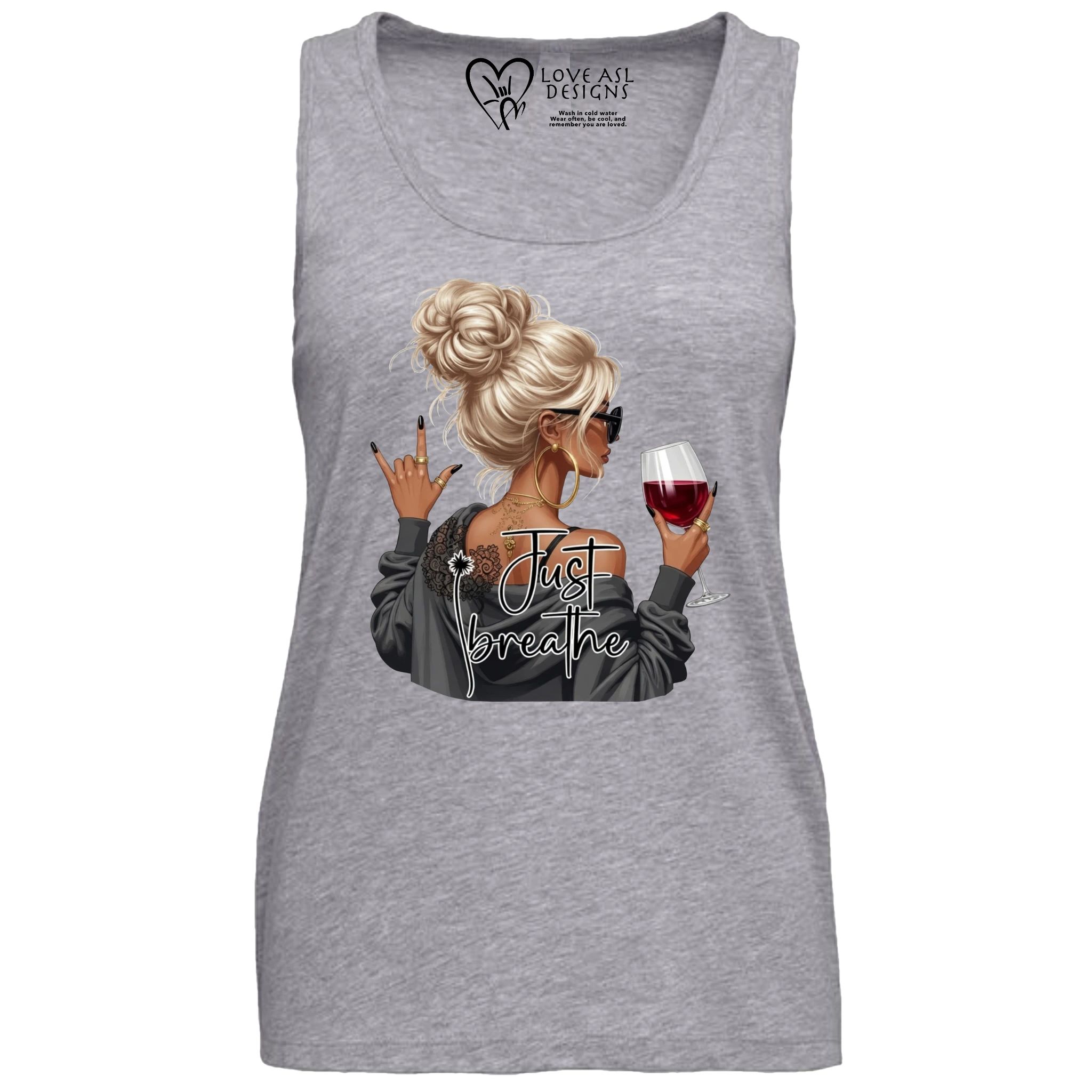 Just Breathe ASL Tank Top (WOMEN)