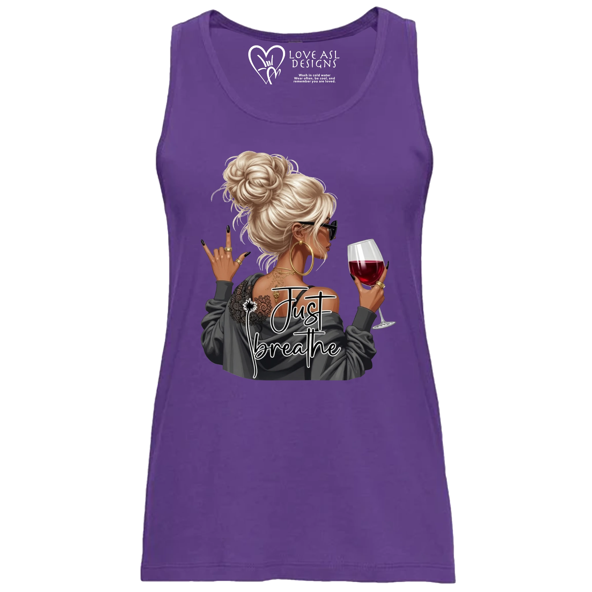 Just Breathe ASL Tank Top (WOMEN)