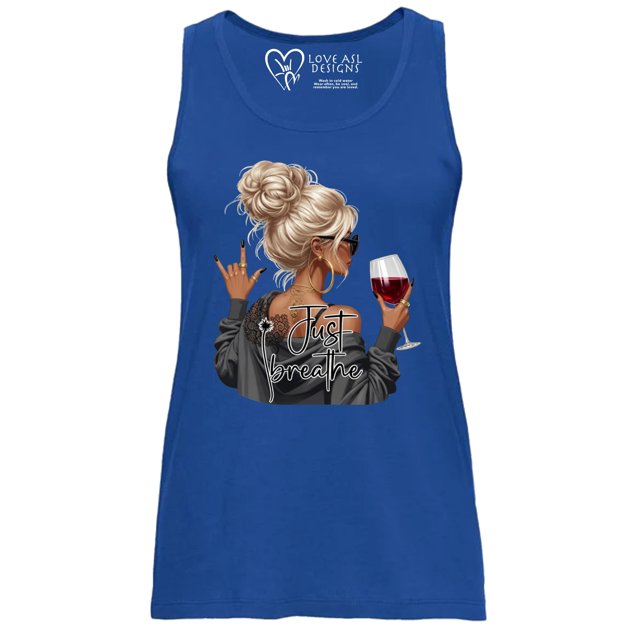 Just Breathe ASL Tank Top (WOMEN)