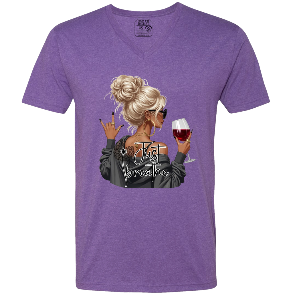 Just Breathe ASL V-Neck T-Shirt (MEN)