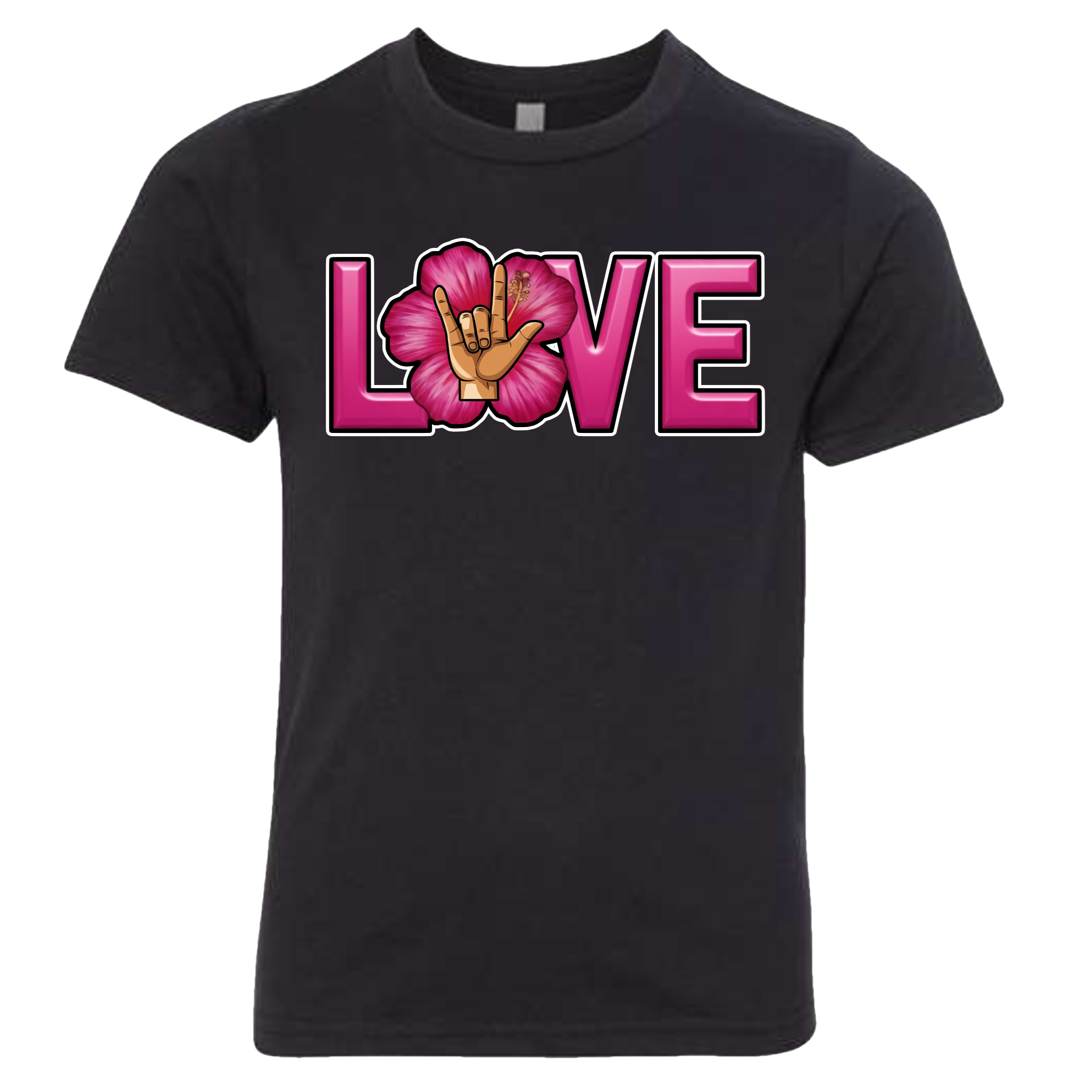 LOVE - Hibiscus T-Shirt (kids sizes)