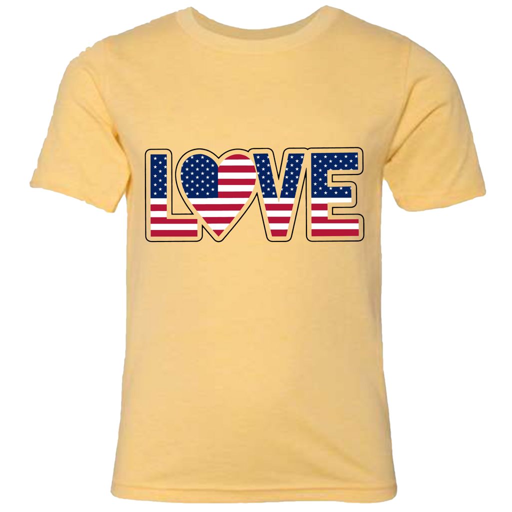 LOVE - USA Flag T-Shirt (Kids Sizes)