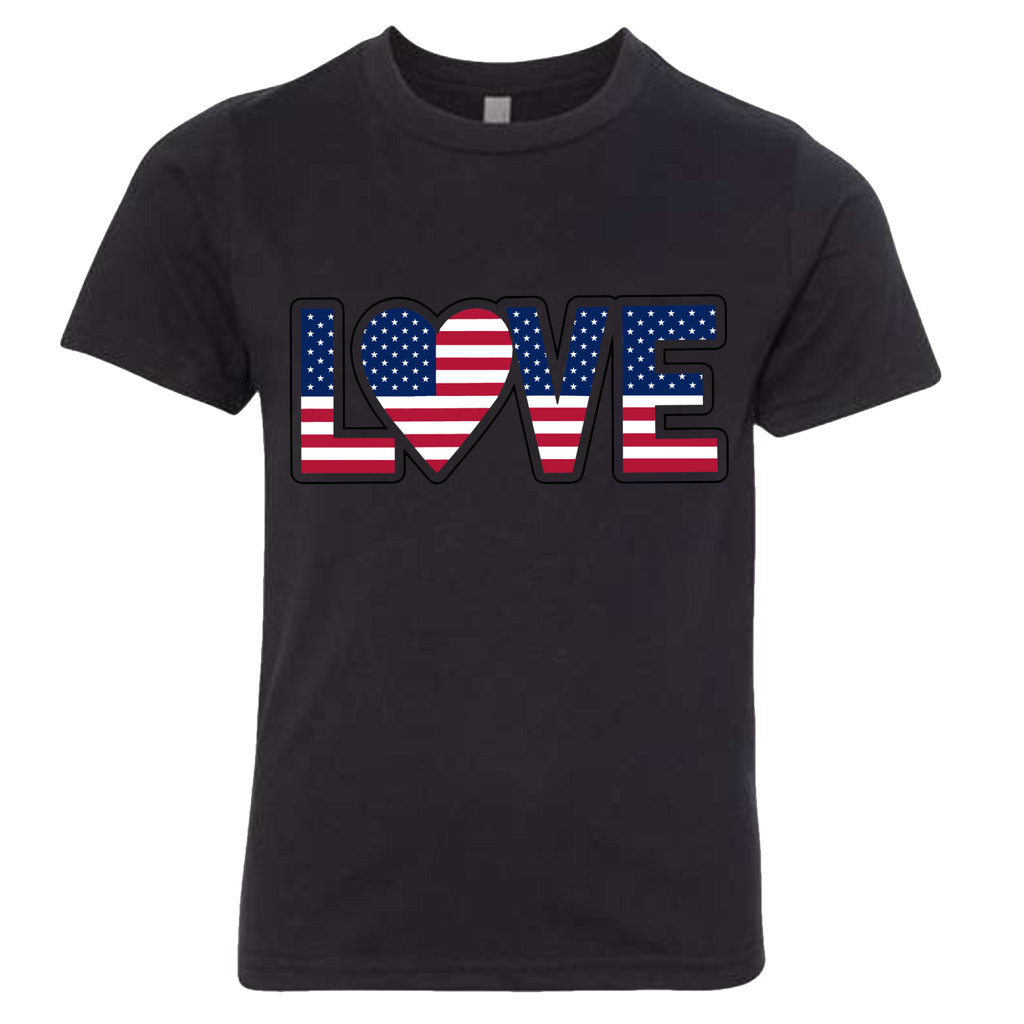 LOVE - USA Flag T-Shirt (Kids Sizes)