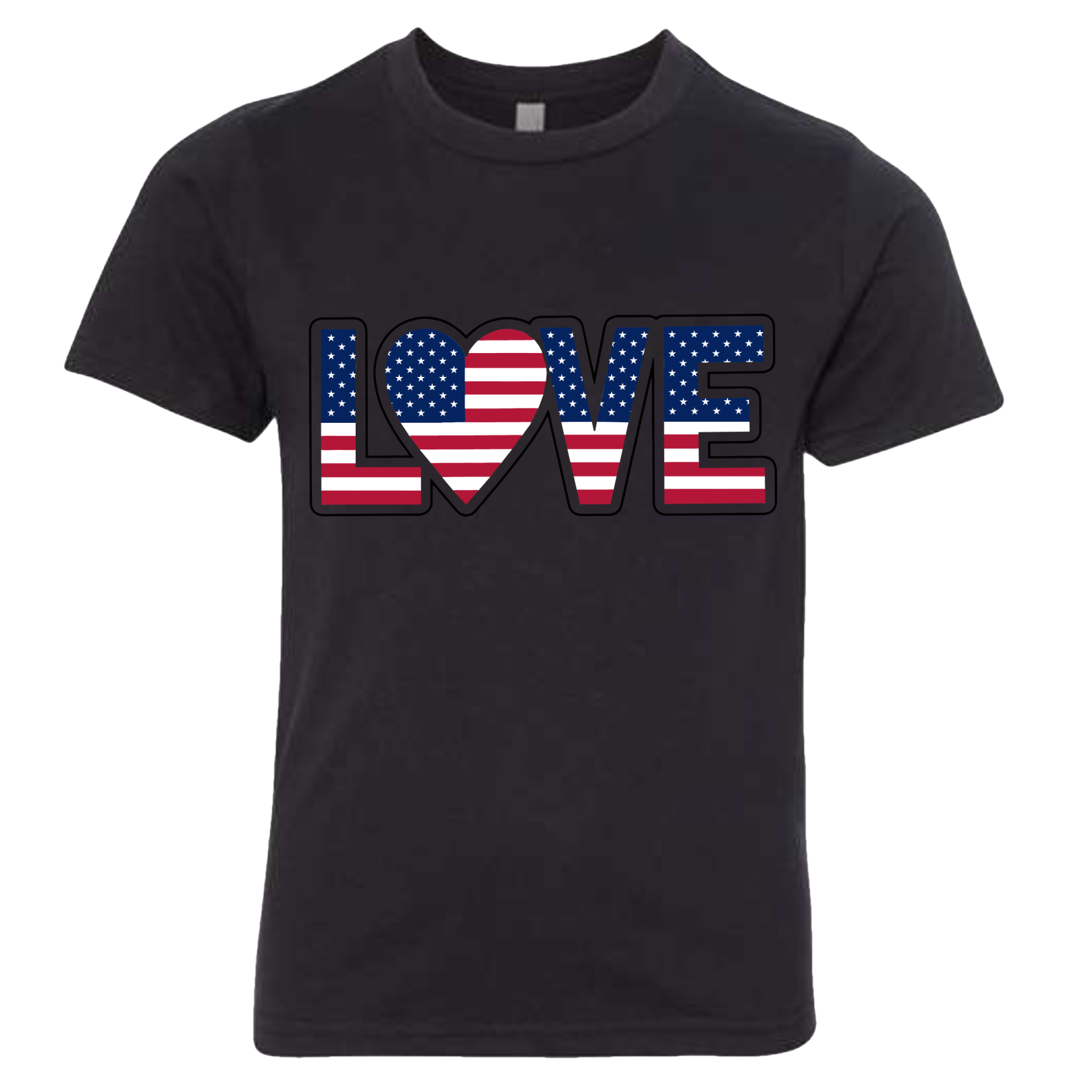 LOVE - USA Flag T-Shirt (Kids Sizes)