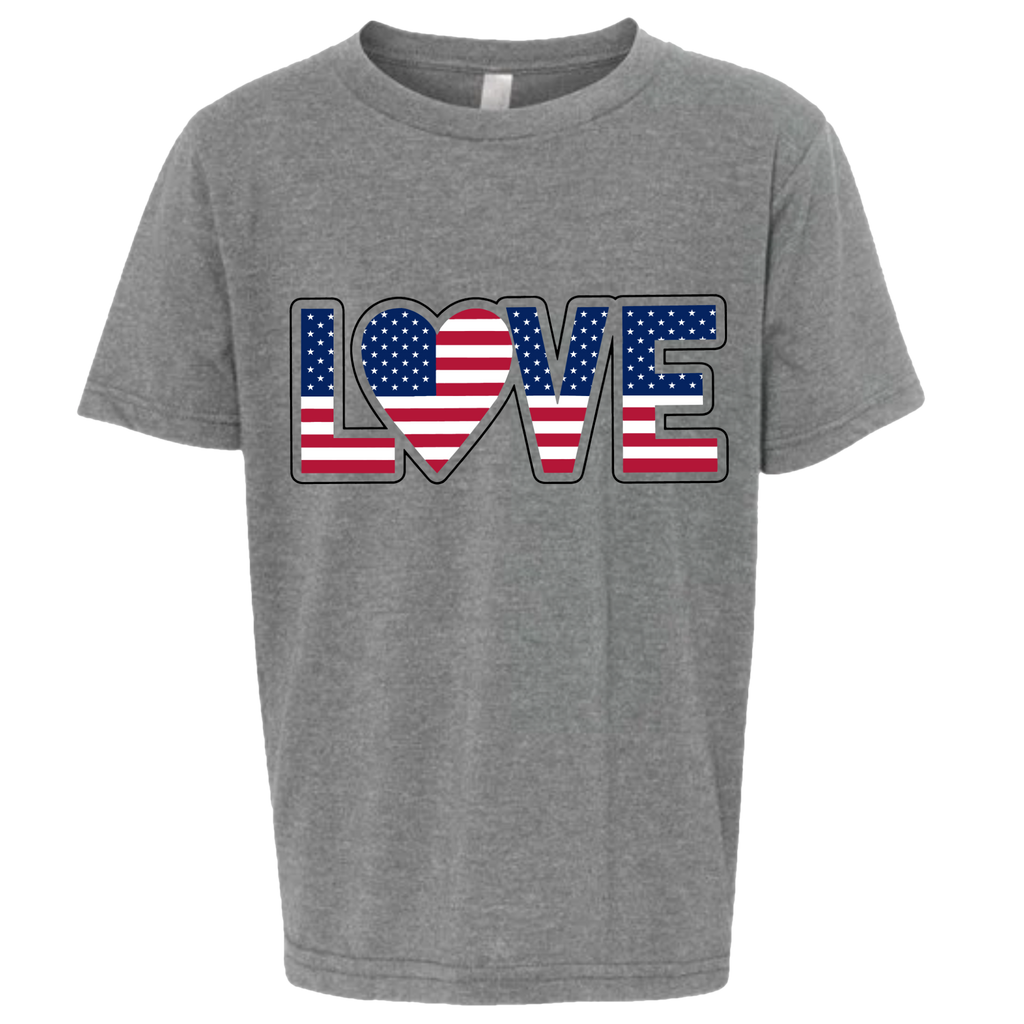 LOVE - USA Flag T-Shirt (Kids Sizes)