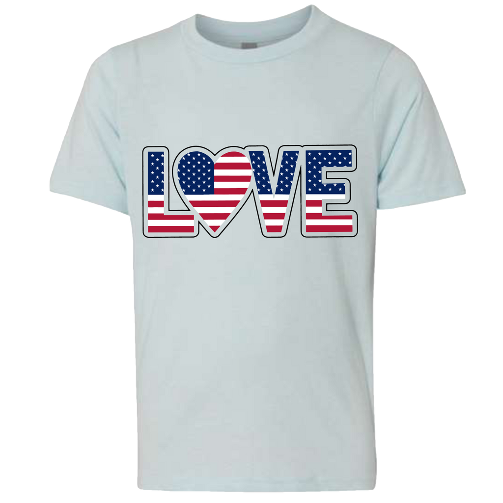LOVE - USA Flag T-Shirt (Kids Sizes)
