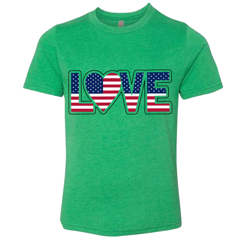 LOVE - USA Flag T-Shirt (Kids Sizes)