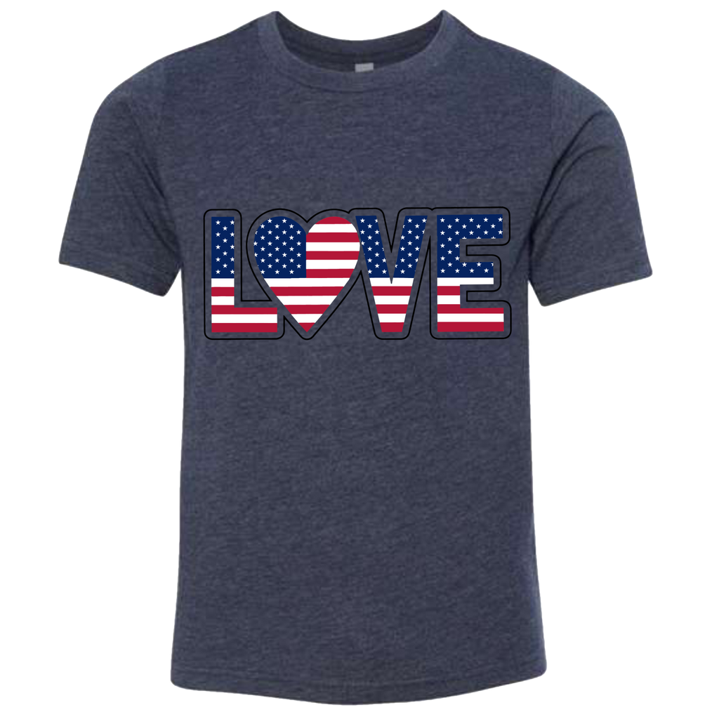 LOVE - USA Flag T-Shirt (Kids Sizes)