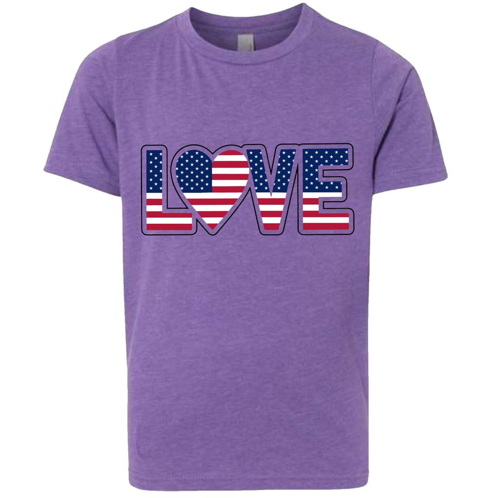 LOVE - USA Flag T-Shirt (Kids Sizes)