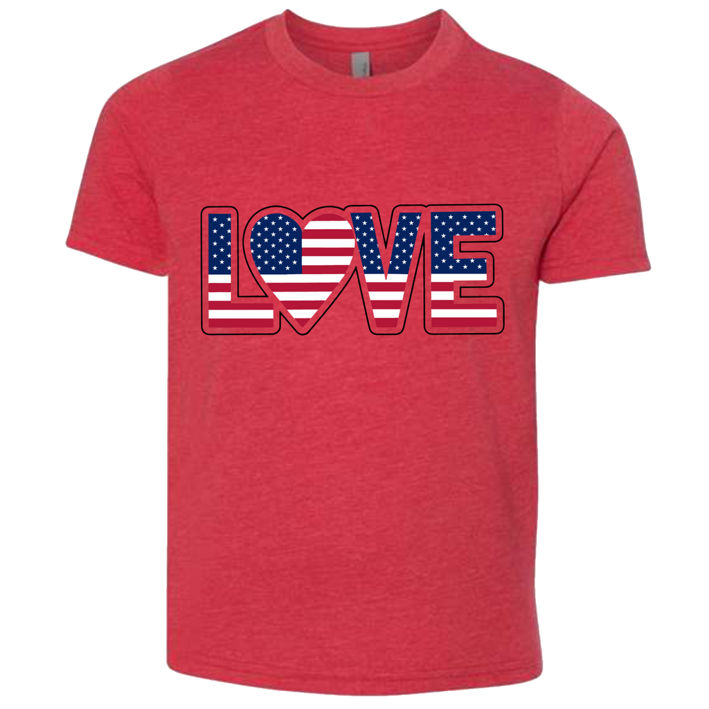 LOVE - USA Flag T-Shirt (Kids Sizes)