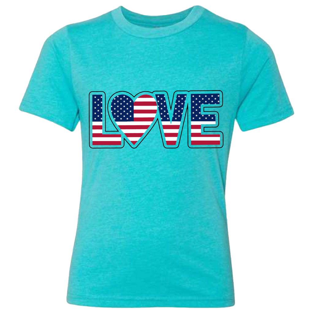 LOVE - USA Flag T-Shirt (Kids Sizes)