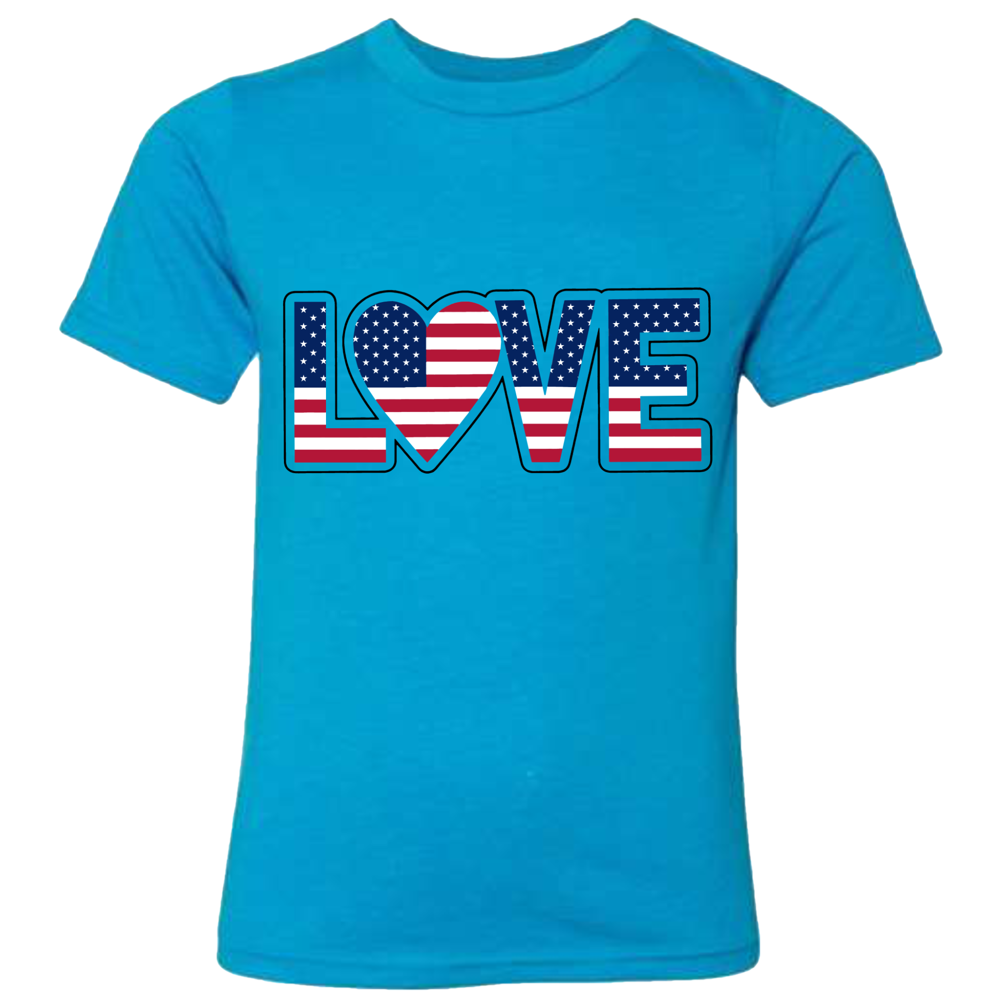 LOVE - USA Flag T-Shirt (Kids Sizes)