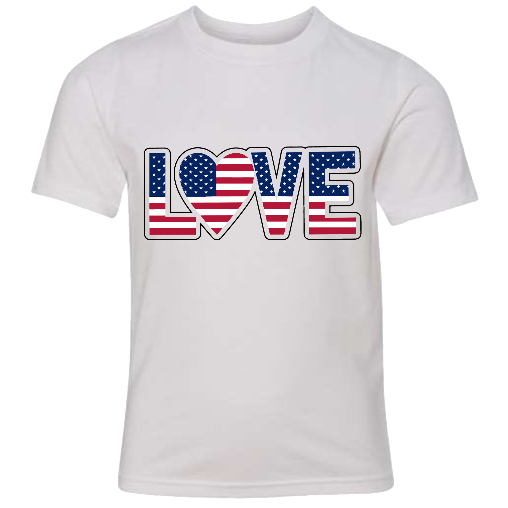 LOVE - USA Flag T-Shirt (Kids Sizes)