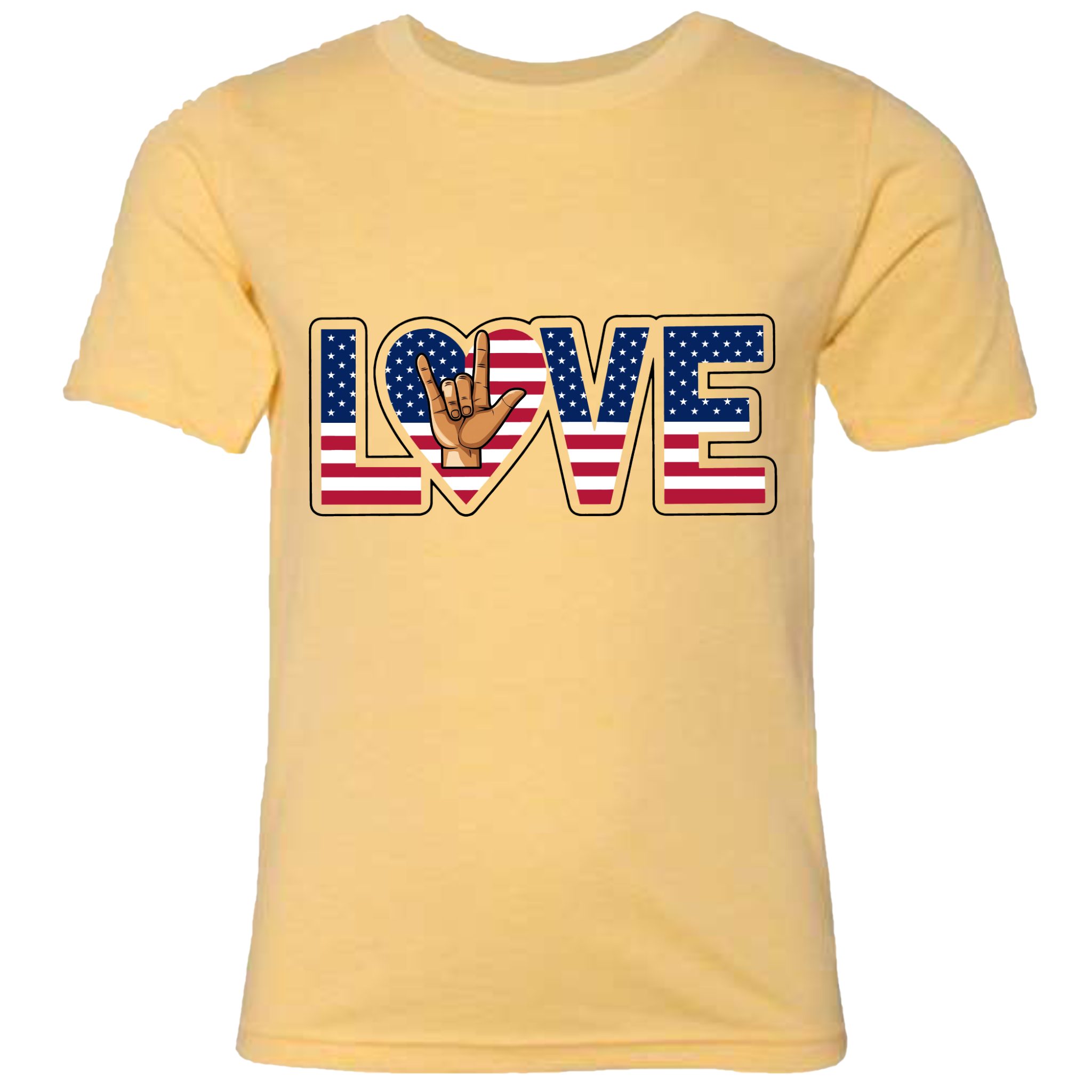 LOVE - USA Flag T-Shirt (Kids Sizes)
