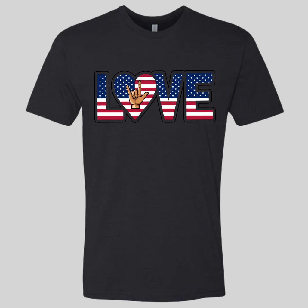 LOVE - USA Flag T-Shirt
