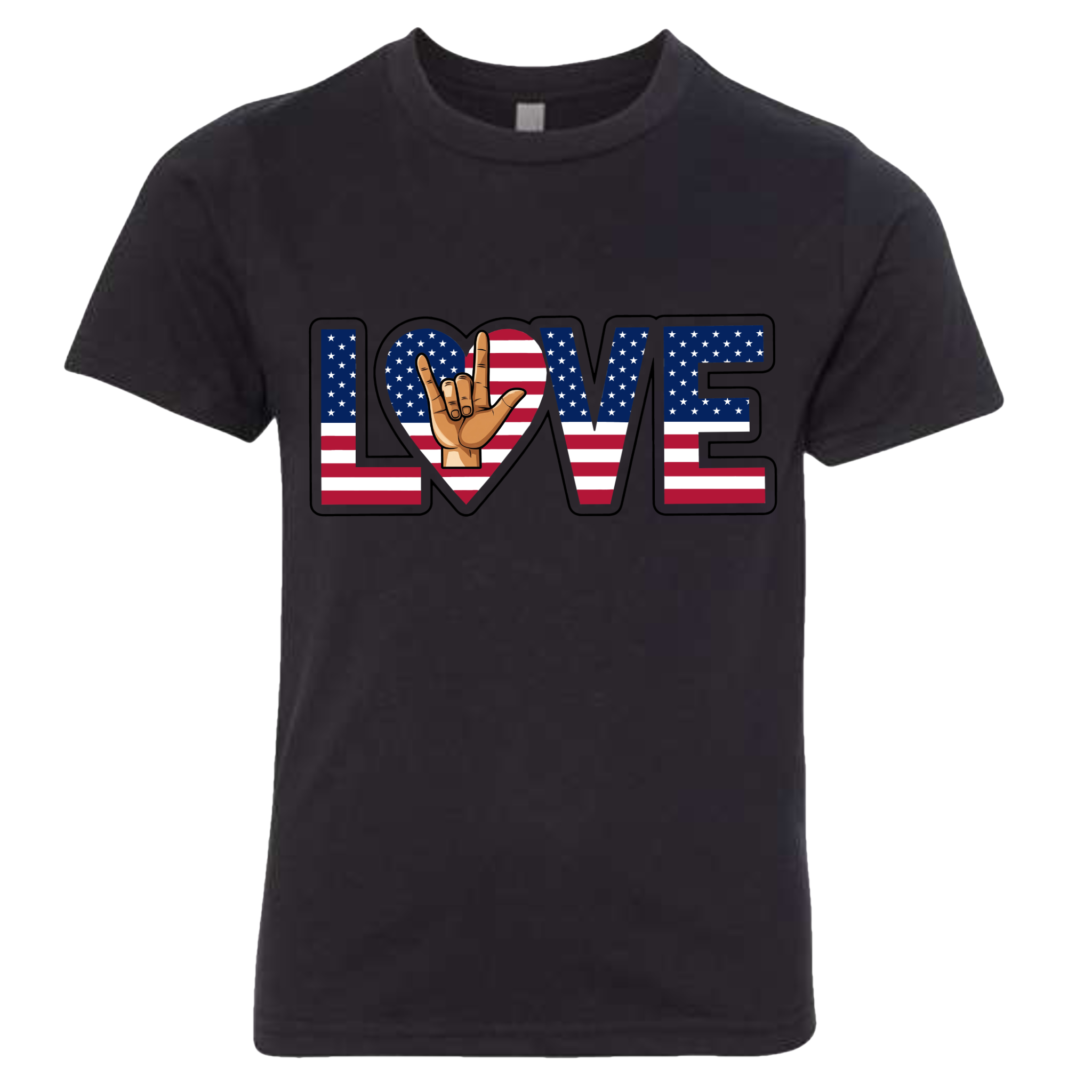 LOVE - USA Flag T-Shirt (Kids Sizes)