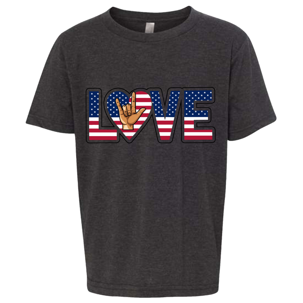 LOVE - USA Flag T-Shirt (Kids Sizes)