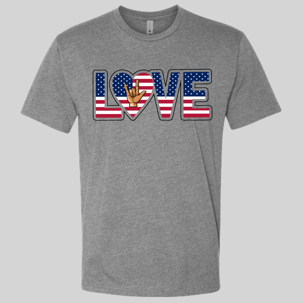 LOVE - USA Flag T-Shirt