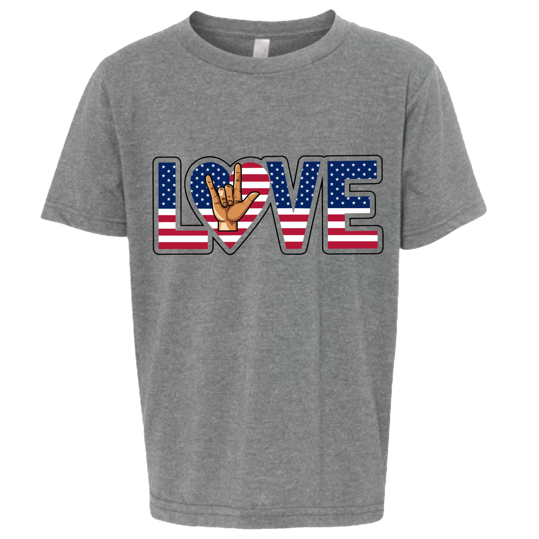 LOVE - USA Flag T-Shirt (Kids Sizes)
