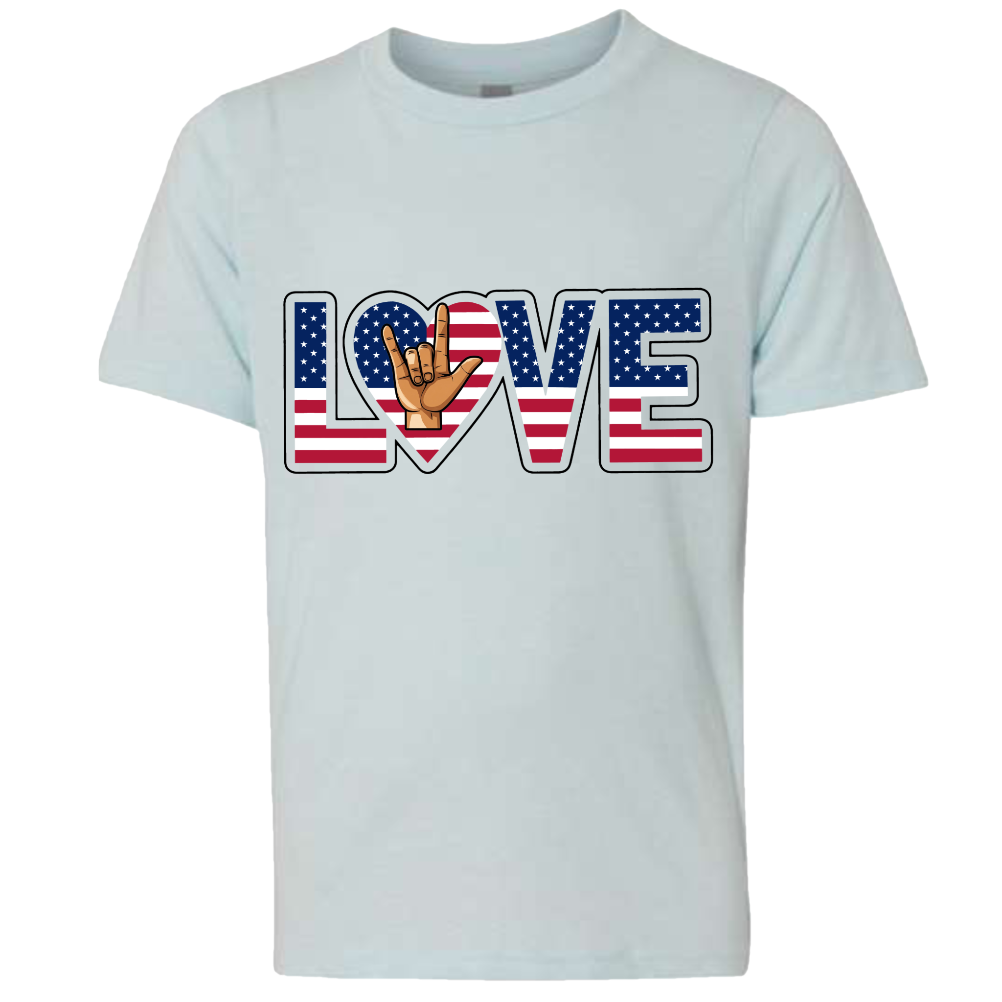 LOVE - USA Flag T-Shirt (Kids Sizes)