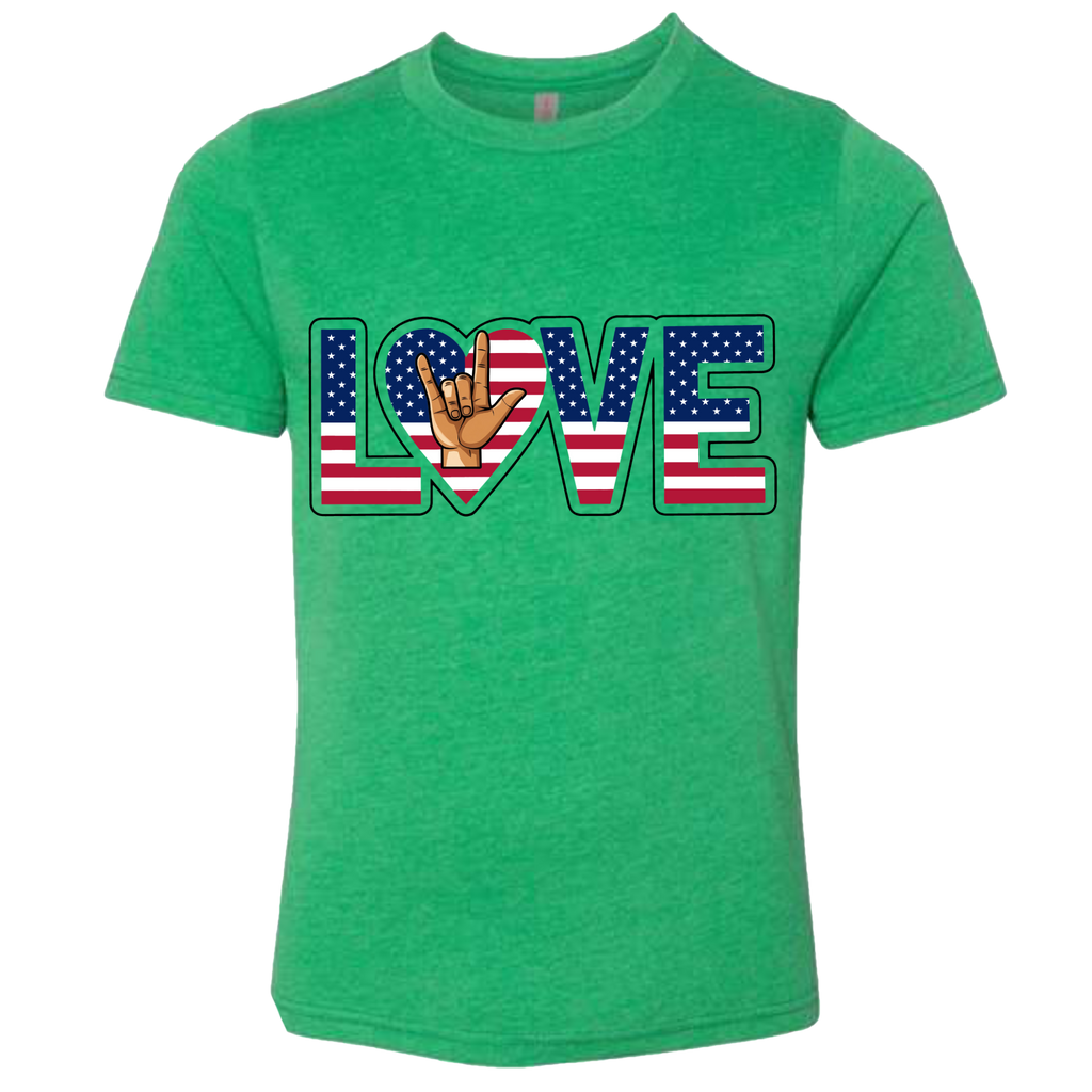 LOVE - USA Flag T-Shirt (Kids Sizes)