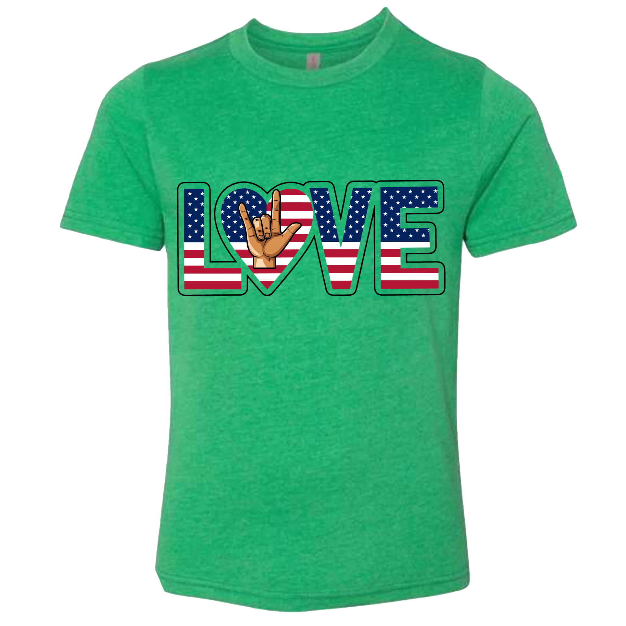 LOVE - USA Flag T-Shirt (Kids Sizes)