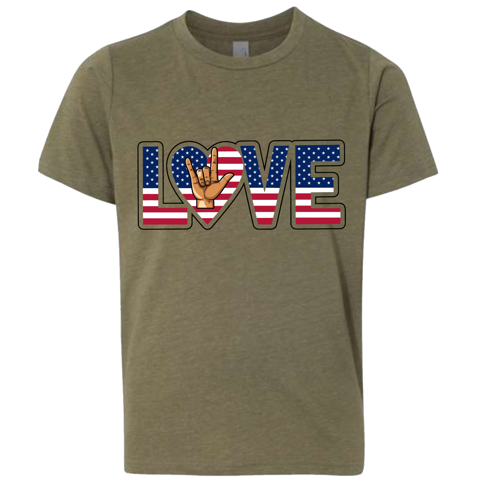 LOVE - USA Flag T-Shirt (Kids Sizes)