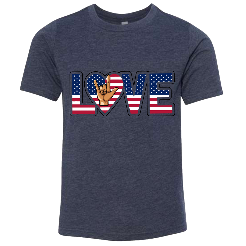 LOVE - USA Flag T-Shirt (Kids Sizes)