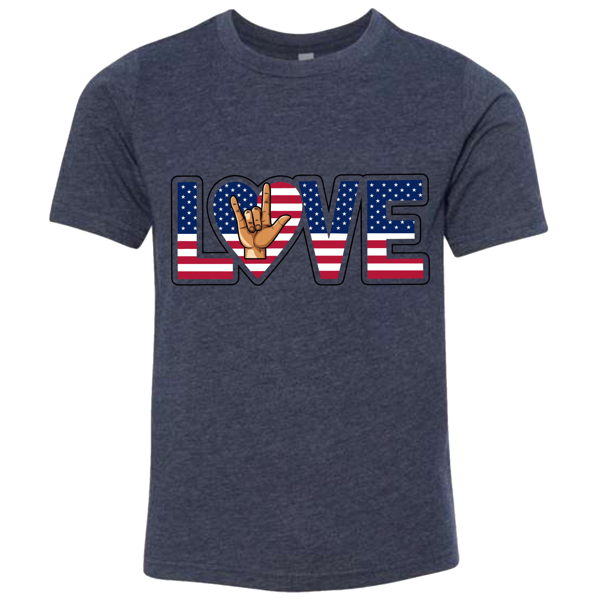 LOVE - USA Flag T-Shirt (Kids Sizes)
