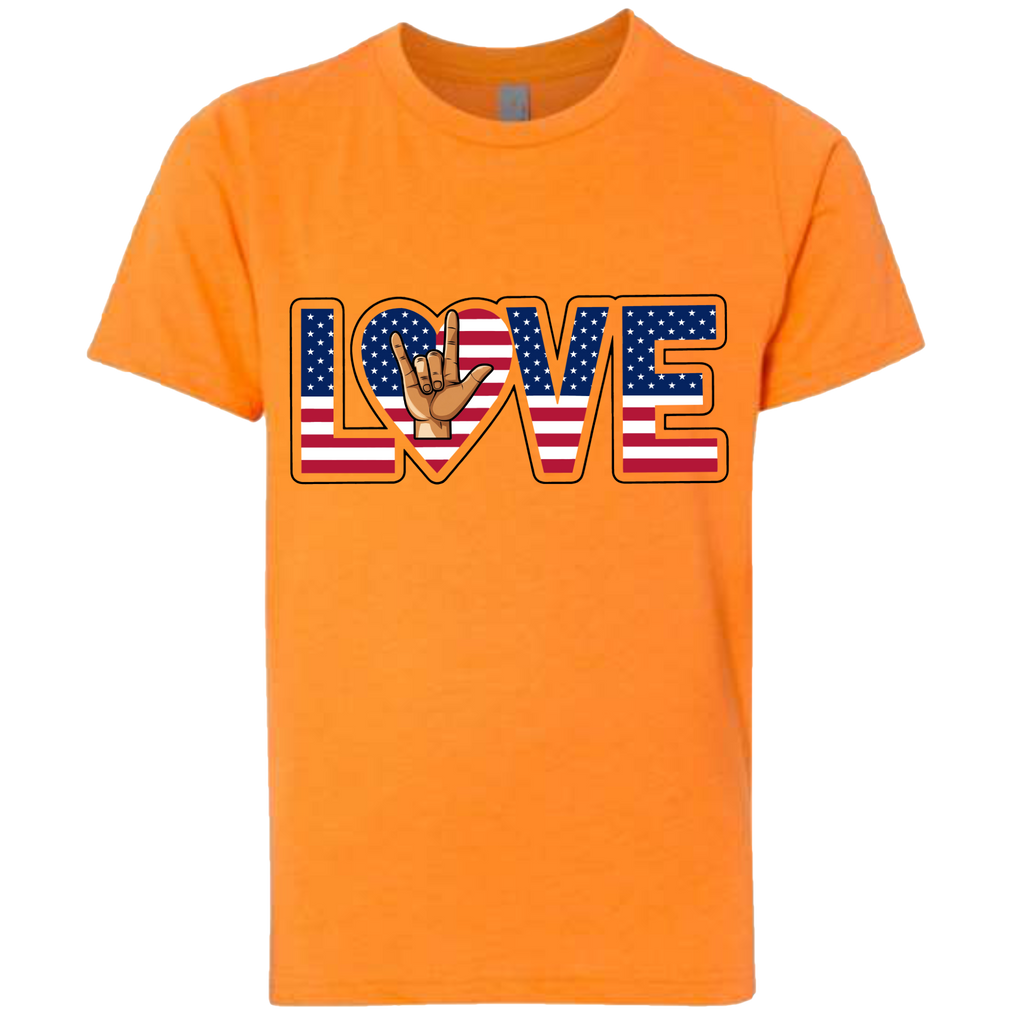 LOVE - USA Flag T-Shirt (Kids Sizes)