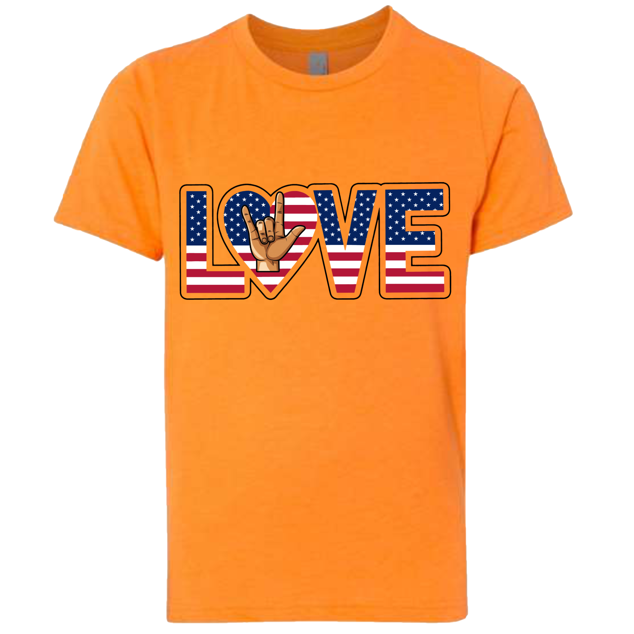 LOVE - USA Flag T-Shirt (Kids Sizes)