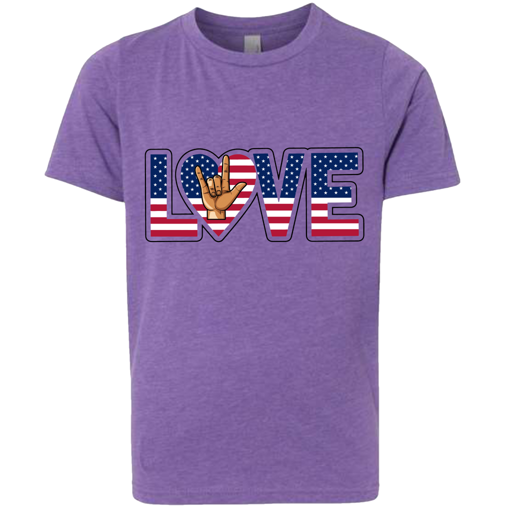 LOVE - USA Flag T-Shirt (Kids Sizes)