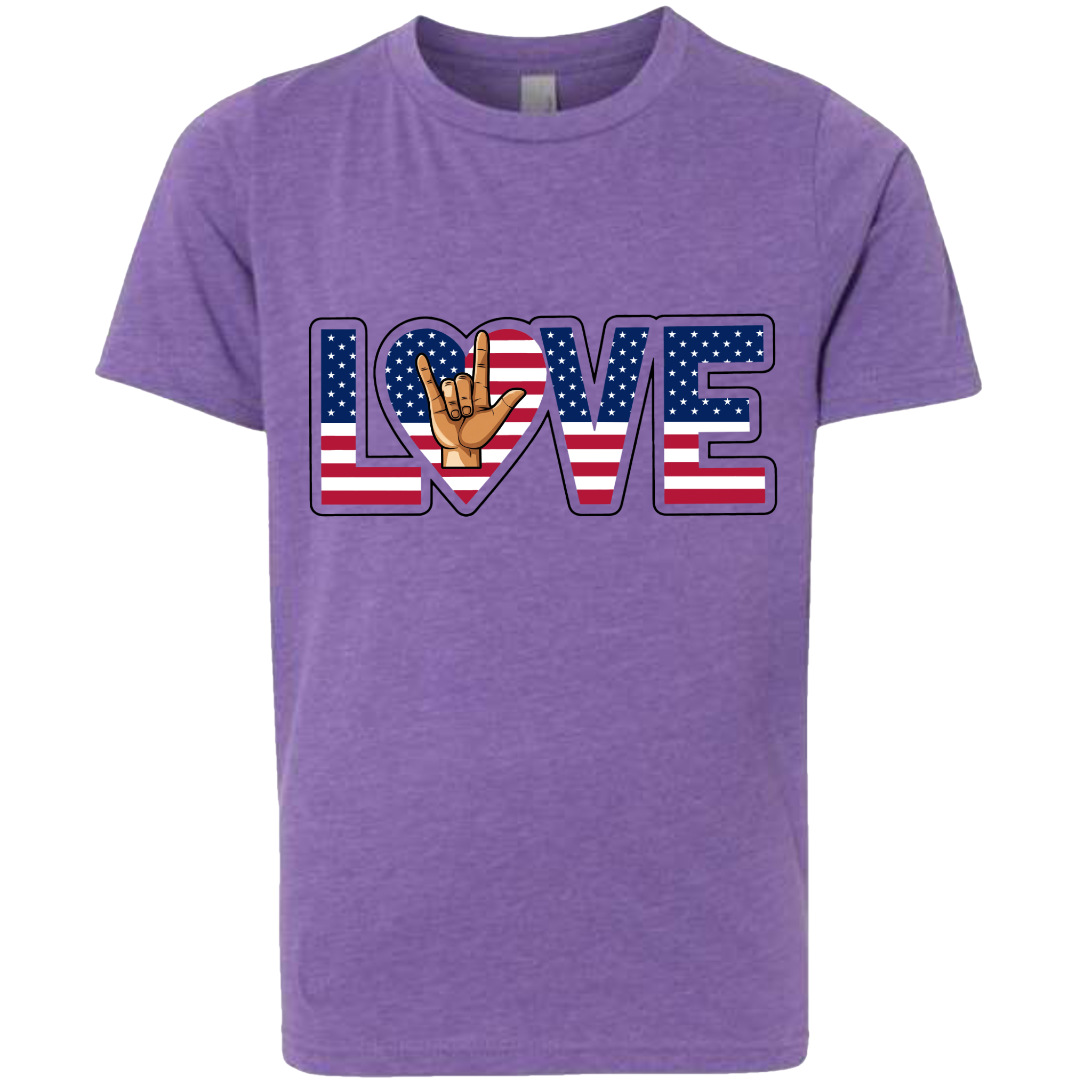 LOVE - USA Flag T-Shirt (Kids Sizes)