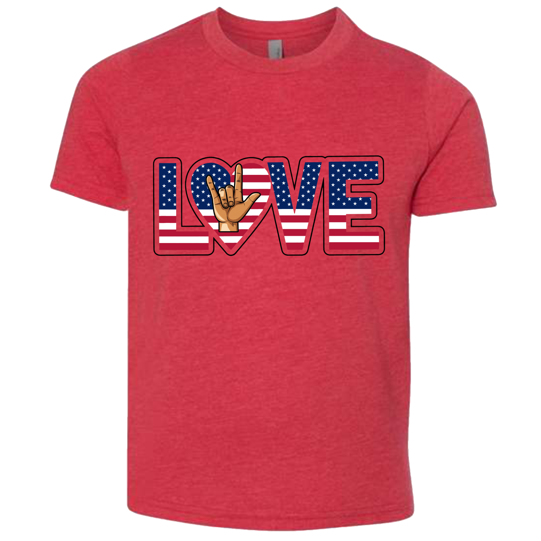LOVE - USA Flag T-Shirt (Kids Sizes)