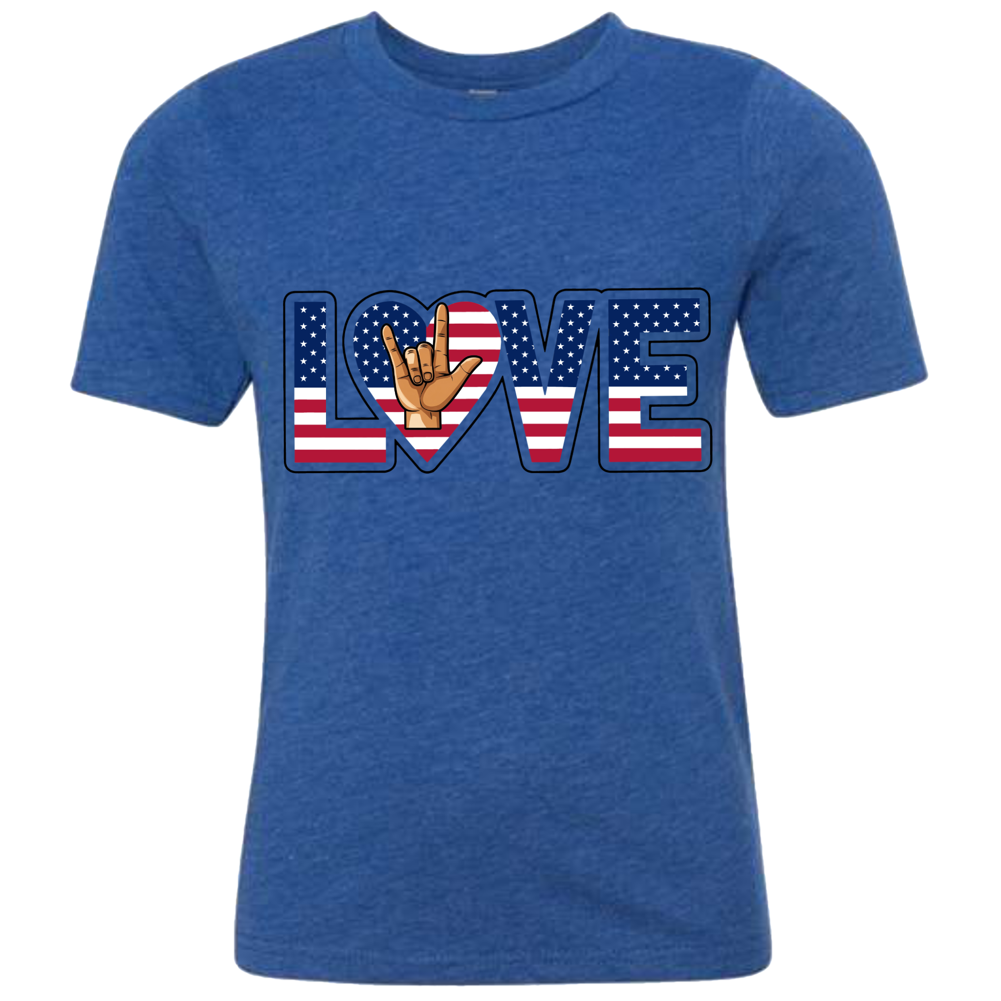 LOVE - USA Flag T-Shirt (Kids Sizes)