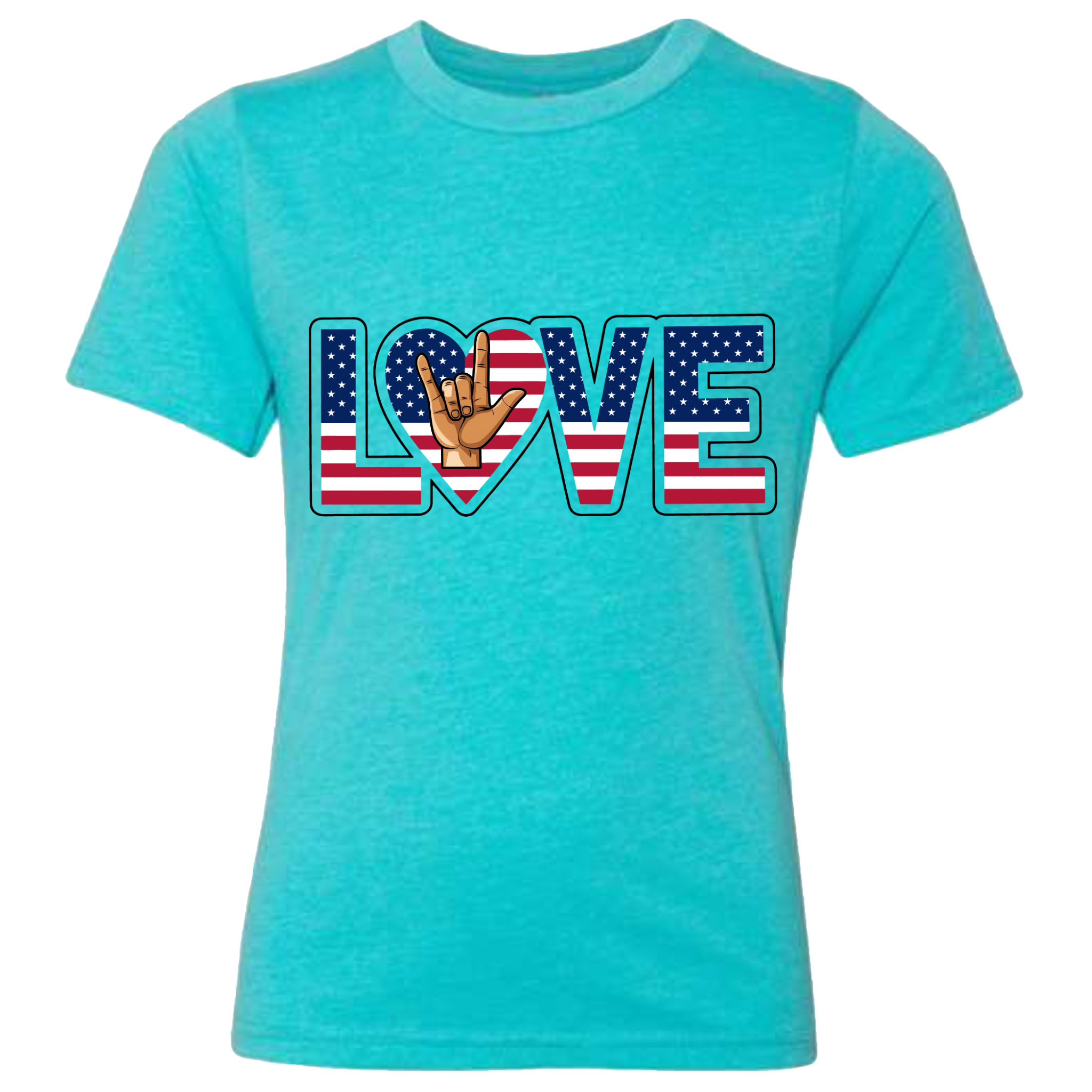 LOVE - USA Flag T-Shirt (Kids Sizes)