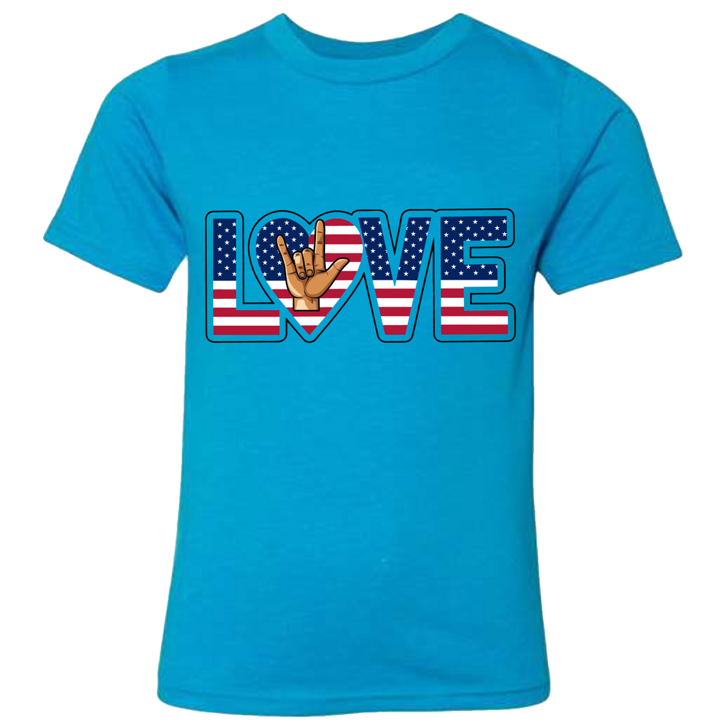 LOVE - USA Flag T-Shirt (Kids Sizes)