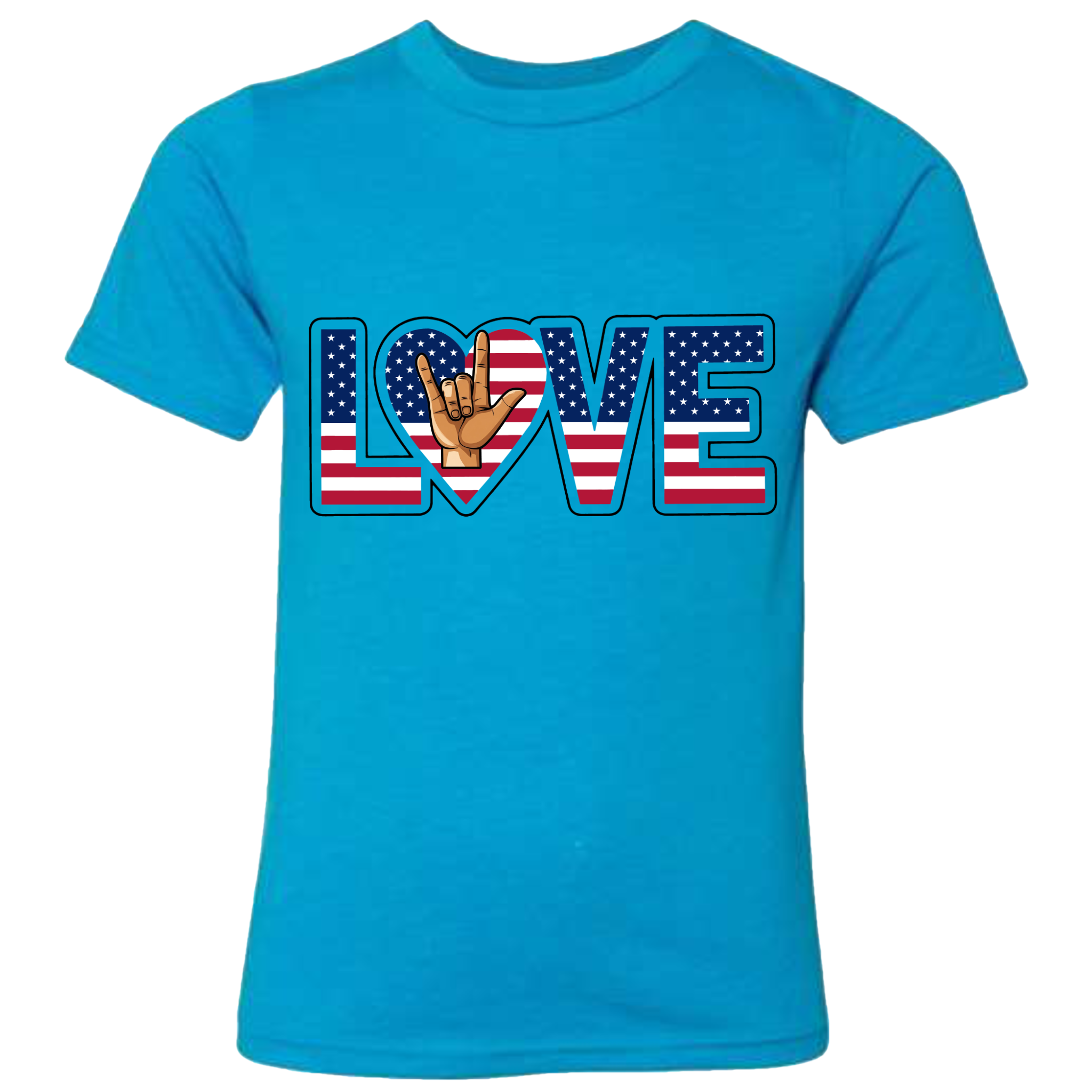 LOVE - USA Flag T-Shirt (Kids Sizes)